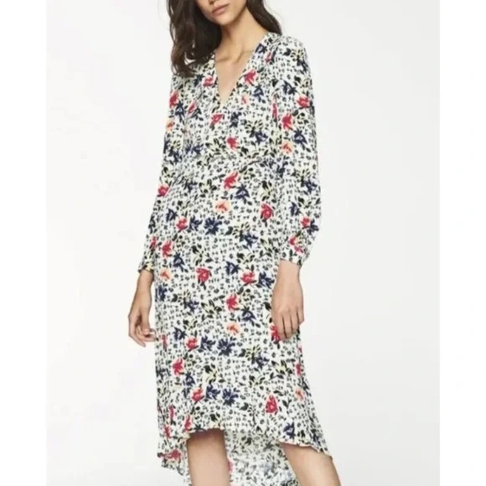 NWT Ba&sh Paloma Floral High Low Long Sleeve Party Dress Size 0 XS CUTE!